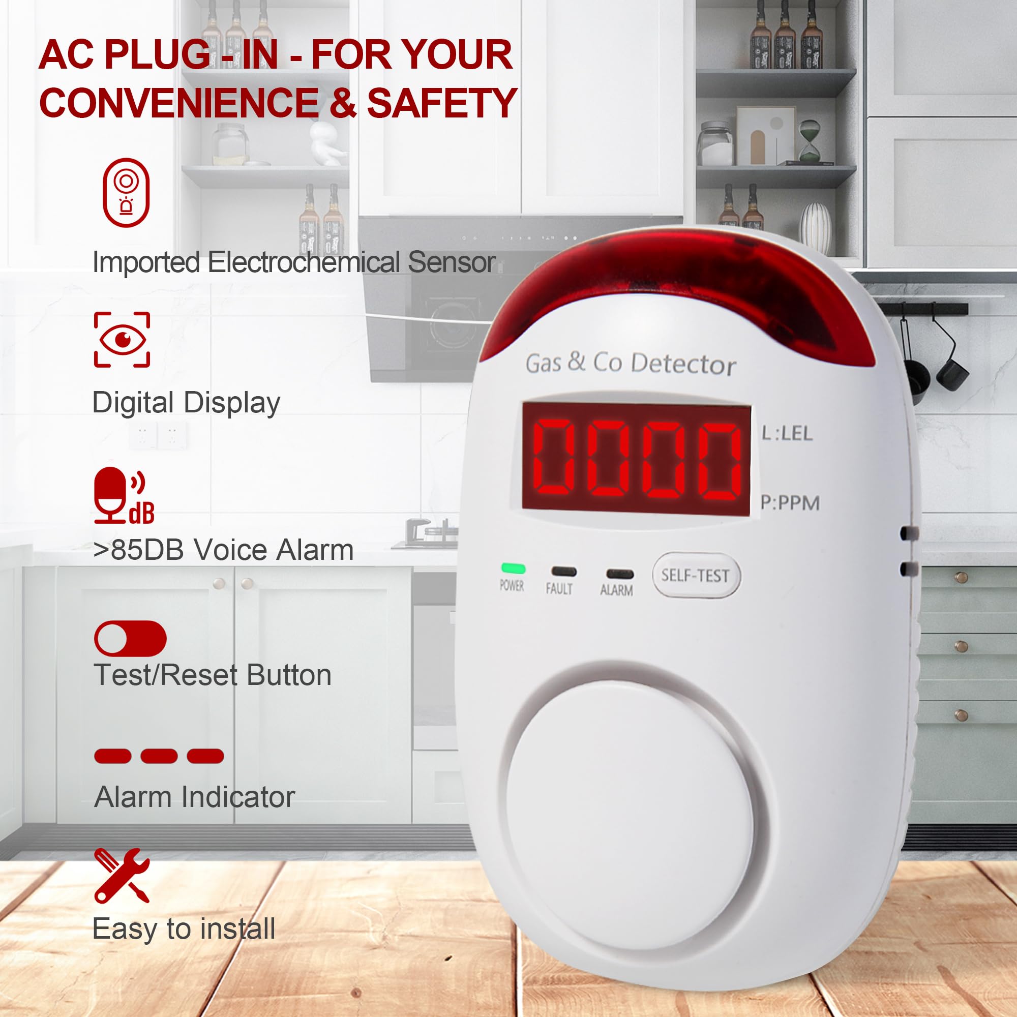 Co Detector Plug - Комбинированные детекторы газа и угарного газа,