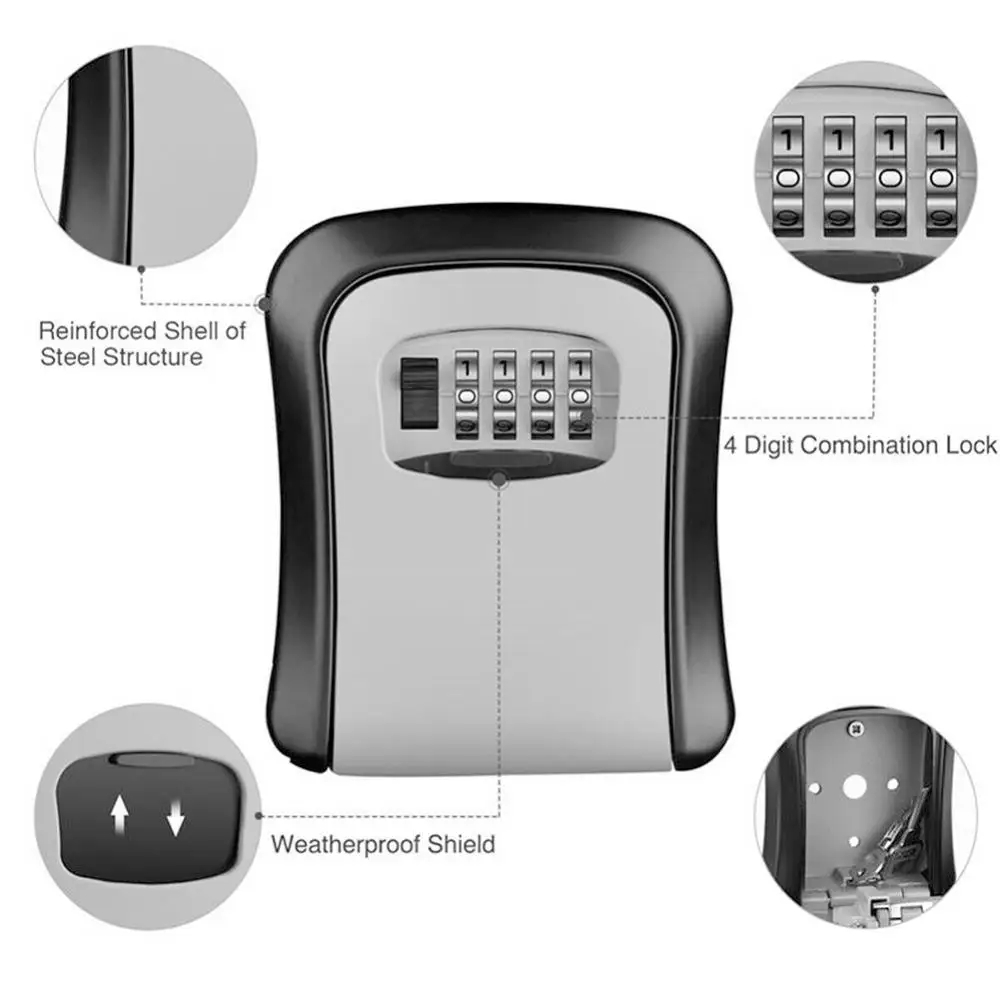 Настенный замок для ключей, 4- – обзор и цена Lockbox Key Secure