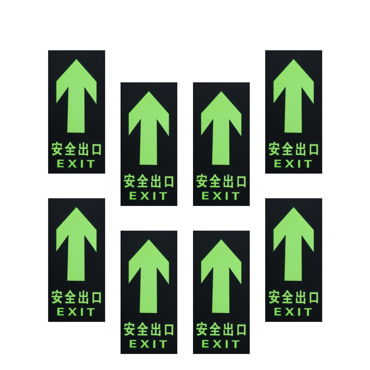 Набор из 8 светящихся наклеек  – обзор и цена Emergency Exit Sign